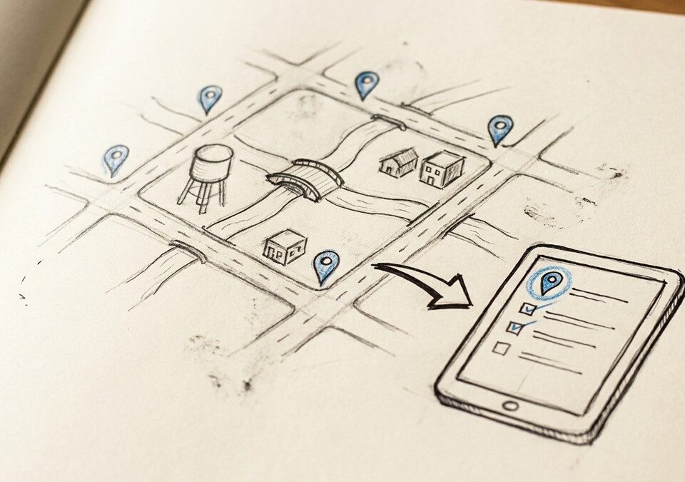 Municipal asset management software tracking roads, water, and facilities for a small Canadian city on one map